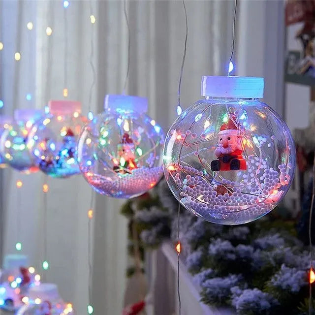 Esfera Luces Led Solar Navidad Multicol